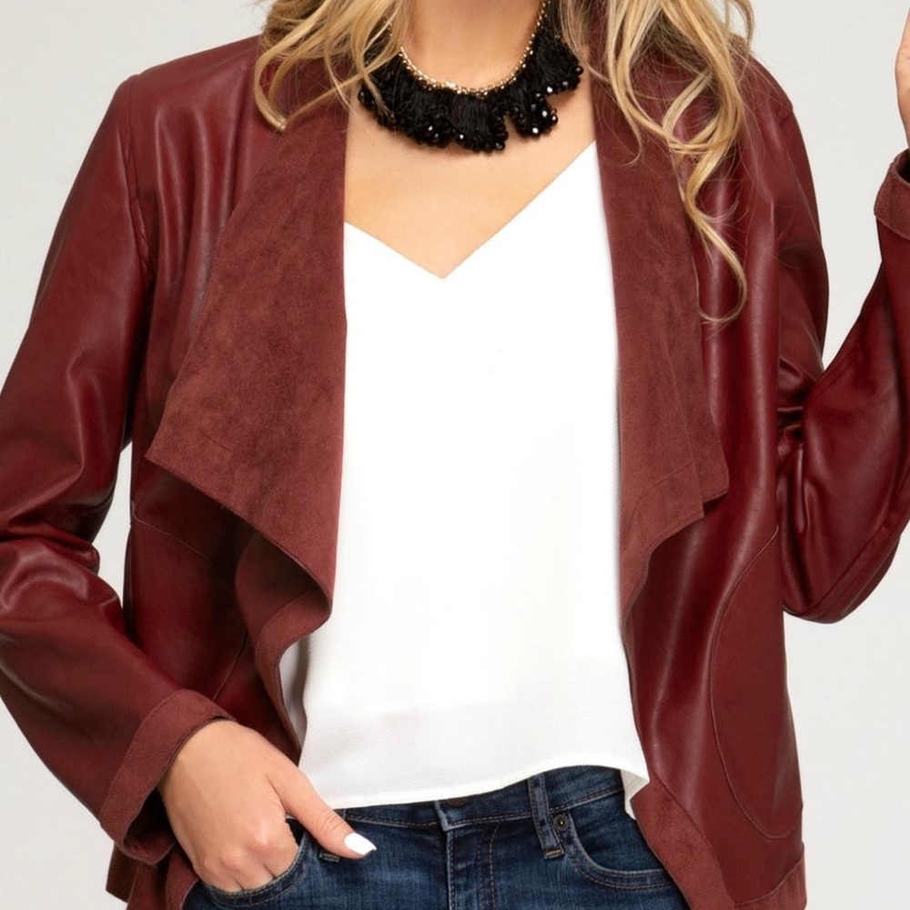 She + Sky Leather Jacket
